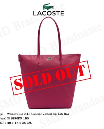 Lacoste กระเป๋าช้อปปิ้ง รุ่น  Women's L.12.12 Concept Vertical Zip Tote Bag Code: NF1890PO 185
