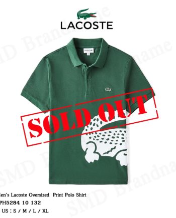 Lacoste เสื้อโปโลชาย รุ่น Men's Lacoste Oversized Crocodile Print Polo Shirt Code: PH5284 10 132