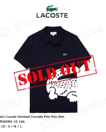 Lacoste เสื้อโปโลชาย รุ่น Men's Lacoste Oversized Crocodile Print Polo Shirt Code: PH5284 10 166