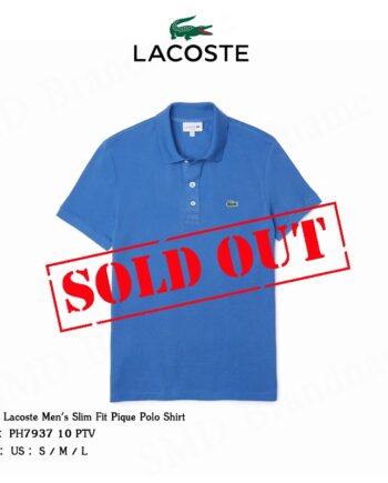 Lacoste เสื้อโปโลชาย รุ่น Lacoste Men's Slim Fit Pique Polo Shirt Code: PH7937 10 PTV