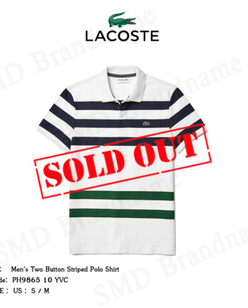 Lacoste เสื้อโปโลชาย รุ่น Men's Two Button Striped Polo Shirt  Code: PH9865 10 YVC