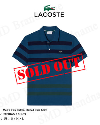 Lacoste เสื้อโปโลชาย รุ่น Men's Two Button Striped Polo Shirt  Code: PH9865 10 K6X