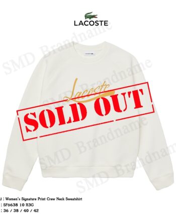 Lacoste เสื้อสเวตเชิ้ต รุ่น  Women’s Signature Print Crew Neck Sweatshirt  Code: SF5638 10 R3G