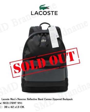 Lacoste กระเป๋าเป้สะพายหลัง  รุ่น  Lacoste Men's Neocroc Reflective Band Canvas Zippered Backpack  Code: NH3170NT 991