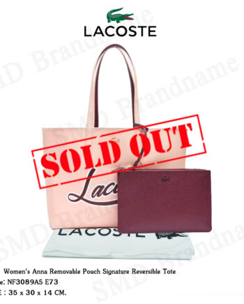 Lacoste กระเป๋าถือ  รุ่น Women's Anna Removable Pouch Signature Reversible Tote Code: NF3089AS E73