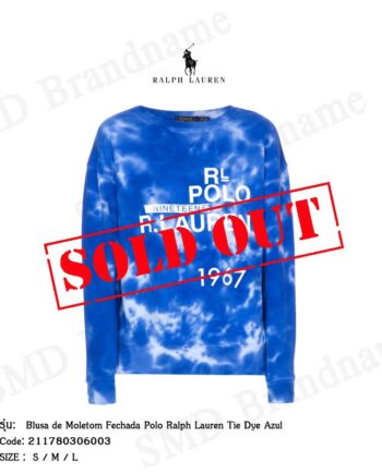 POLO RALPH LAUREN เสื้อสเวตเชิ้ต  Blusa de Moletom Fechada Polo Ralph Lauren Tie Dye Azul Code: 211780306003