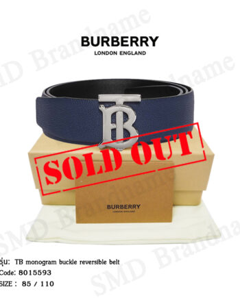 BURBERRY เข็มขัดชาย  รุ่น TB monogram buckle reversible belt Code: 8015593