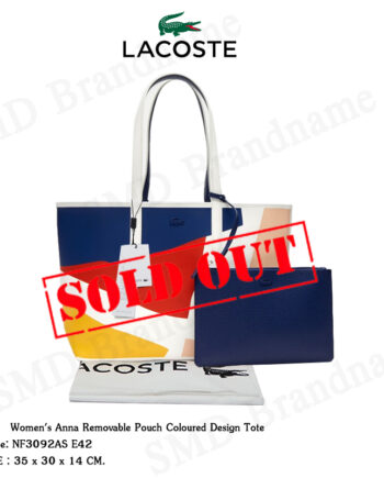 Lacoste กระเป๋าถือ  รุ่น  Women's Anna Removable Pouch Coloured Design Tote Code: NF3092AS E42
