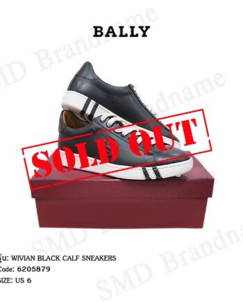 BALLY รองเท้าผ้าใบหนัง รุ่น WIVIAN BLACK CALF SNEAKERS Code: 6205879