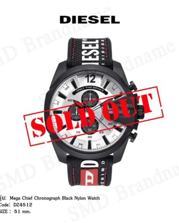 Diesel นาฬิกาข้อมือ รุ่น  Mega Chief Chronograph Black Nylon Watch Code: DZ4512