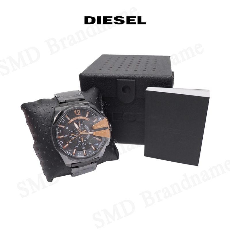 Diesel นาฬิกาข้อมือ รุ่น Mega Chief Chronograph Black Stainless Steel Watch  Code: DZ4309 - SMD Brandname เสื้อผ้า กระเป๋า รองเท้า กางเกง เข็มขัด  แบรนด์เนม