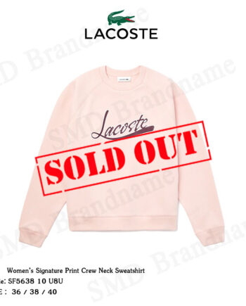 Lacoste เสื้อสเวตเชิ้ต รุ่น  Women’s Signature Print Crew Neck Sweatshirt  Code: SF5638 10 U8U