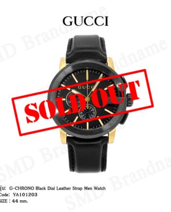 GUCCI นาฬิกาข้อมือ รุ่น G-CHRONO Black Dial Leather Strap Men Watch Code: YA101203