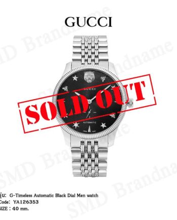GUCCI นาฬิกาข้อมือ รุ่น G-Timeless Automatic Black Dial Men watch Code: YA126353