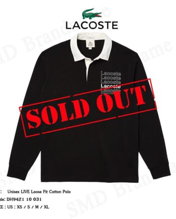 Lacoste เสื้อโปโลแขนยาว รุ่น Unisex LIVE Loose Fit Cotton Polo Code: DH9421 10 031