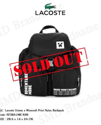 Lacoste กระเป๋าเป้สะพายหลัง  รุ่น  Lacoste Unisex x Minecraft Print Nylon Backpack Code: NF3851MK K00