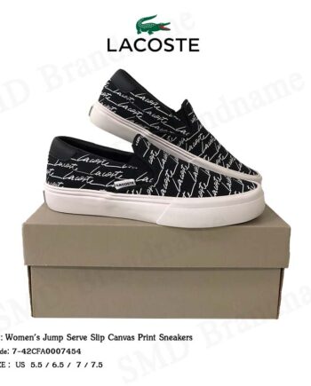 Lacoste รองเท้าผ้าใบ รุ่น Women's Jump Serve Slip Canvas Print Sneakers Code: 7-42CFA0007454