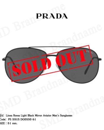 Prada แว่นกันแดด รุ่น Linea Rossa Light Black Mirror Aviator Men's Sunglasses Code: PS 55US DG05S0 61