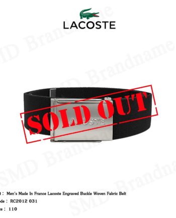 Lacoste เข็มขัดผู้ชาย รุ่น  Men's Made In France Lacoste Engraved Buckle Woven Fabric Belt Code: RC2012 031