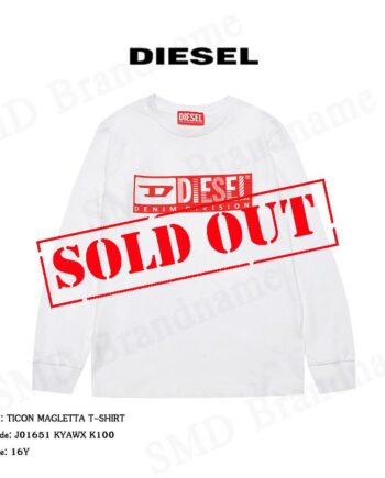 Diesel เสื้อยืดคอกลมแขนยาวผู้หญิง รุ่น TICON Magletta T-Shirt Code: J01651 KYAWX K100
