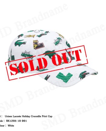 Lacoste หมวกแก๊ป รุ่น  Unisex Lacoste Holiday Crocodile Print Cap Code: RK1205 10 001