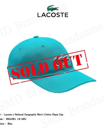 Lacoste หมวก รุ่น Lacoste x National Geographic Men’s Cotton Pique Cap Code: RK6381 10 6RU