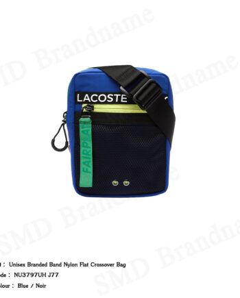 Lacoste กระเป๋าสะพายข้าง รุ่น Unisex Branded Band Nylon Flat Crossover Bag Code: NU3797UH J77