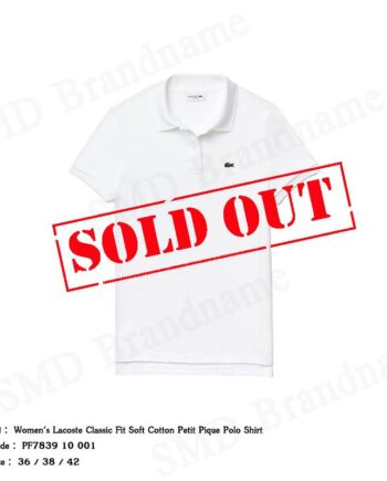 Lacoste เสื้อโปโลหญิง รุ่น Women's Lacoste Classic Fit Soft Cotton Petit Pique Polo Shirt Code: PF7839 10 001