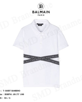 Balmain เสื้อโปโลผู้หญิง รุ่น T-Shirt Bambino Code: BS8P91 J0177 100