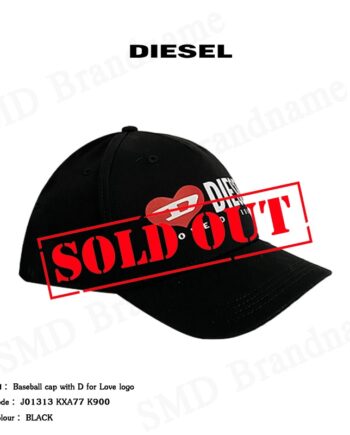 Diesel หมวก รุ่น Baseball cap with D for Love logo Code: J01313 KXA77 K900