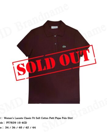 Lacoste เสื้อโปโลหญิง รุ่น Women's Lacoste Classic Fit Soft Cotton Petit Pique Polo Shirt Code: PF7839 10 4GD