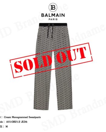 Balmain กางเกงขายาว รุ่น Cream Monogrammed Sweatpants Code: AH1OB212 JE36
