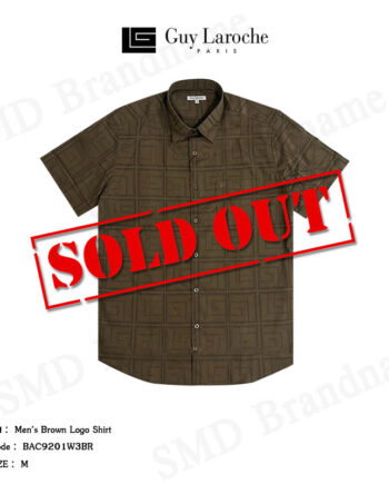Guy Laroche เสื้อเชิ้ตแขนสั้น รุ่น Men's Brown Logo Shirt Code: BAC9201W3BR