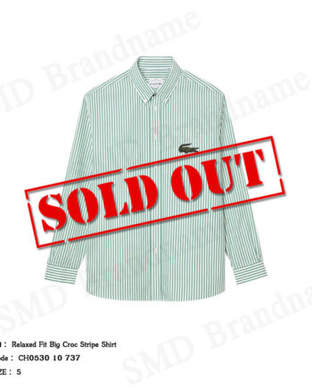 Lacoste เสื้อเชิ้ตแขนยาว รุ่น Relaxed Fit Big Croc Stripe Shirt Code: CH0530 10 737