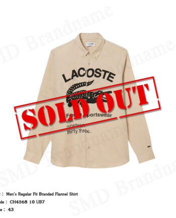 Lacoste เสื้อเชิ้ตแขนยาว รุ่น Men's Regular Fit Branded Flannel Shirt Code: CH4568 10 UB7