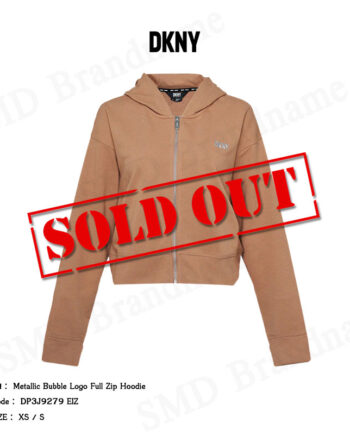 DKNY Sport เสื้อครอปแขนยาว รุ่น Metallic Bubble Logo Full Zip Hoodie Code: DP3J9279 EIZ