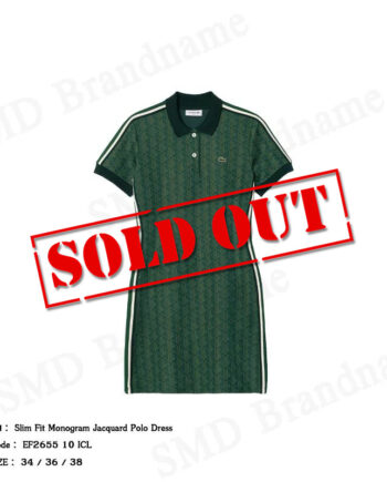 Lacoste ชุดเดรสผู้หญิง รุ่น Slim Fit Monogram Jacquard Polo Dress Code: EF2655 10 ICL