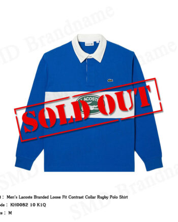 Lacoste เสื้อโปโลชาย รุ่น Men's Lacoste Branded Loose Fit Contrast Collar Rugby Polo Shirt Code: KH0082 10 K1Q