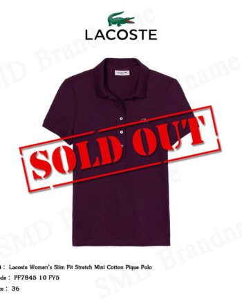 Lacoste เสื้อโปโลหญิง รุ่น Women’s Slim Fit Stretch Mini Cotton Pique Polo Code: PF7845 10 FY5