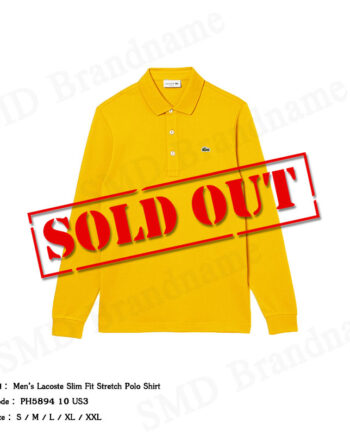 Lacoste เสื้อโปโลชายแขนยาว รุ่น Men’s Lacoste Slim Fit Stretch Polo Shirt Code: PH5894 10 US3