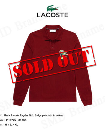 Lacoste เสื้อโปโลชายแขนยาว รุ่น Men's Lacoste Regular Fit L Badge polo shirt in cotton Code: PH7727 10 5SX