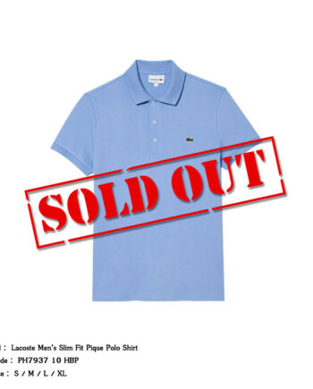 Lacoste เสื้อโปโลชาย รุ่น Lacoste Men’s Slim Fit Pique Polo Shirt Code: PH7937 10 HBP
