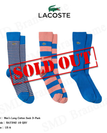 Lacoste ถุงเท้าข้อยาว รุ่น Men’s Long Cotton Sock 3-Pack Code: RA7392 10 QSV