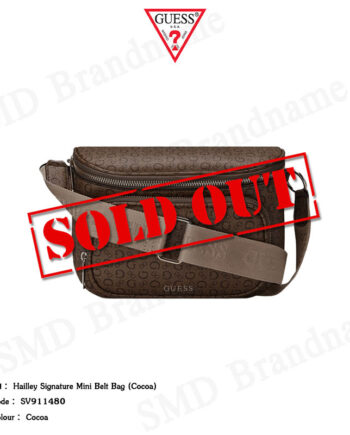Guess กระเป๋าสะพาย รุ่น Hailley Signature Mini Belt Bag (Cocoa) Code: SV911480