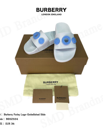 Burberry รองเท้าแตะ รุ่น Burberry Furley Logo-Embellished Slide Code: 8052554
