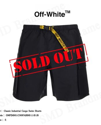 Off-White กางเกงขาสั้น รุ่น Classic Ind Cargo Swimshor Black Yellow Code: OMFD001C99FAB0011018