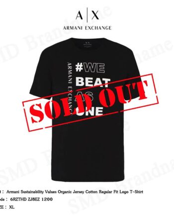 Armani Exchange เสื้อยืด รุ่น Armani Sustainability Values Organic Jersey Cotton Regular Fit Logo T-Shirt Code: 6RZTHD ZJ8EZ 1200