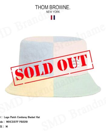 Thom Browne หมวกบักเก็ต รุ่น Logo Patch Corduroy Bucket Hat Code: MHC337F F0220