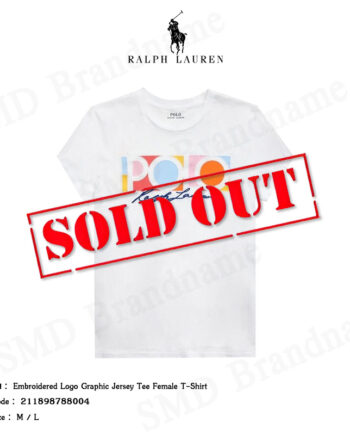 Polo Ralph Lauren เสื้อยืดคอกลม รุ่น Embroidered Logo Graphic Jersey Tee Female T-Shirt  Code: 211898788004