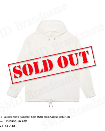 Lacoste เสื้อกันฝน รุ่น Lacoste Men's rainproof Shirt outer from canvas with hood Code: CH0953 10 70V